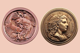sculpt any 3d coin bas relief model design cnc medallion pendant stl 3d printing