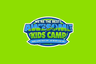 make fun exiting kids camp logo design