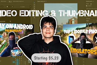 edit video and design thumbnails for youtube