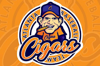 make modernized pictorial fun logo for baseball team