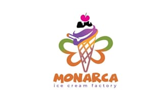 design ice cream factory logo