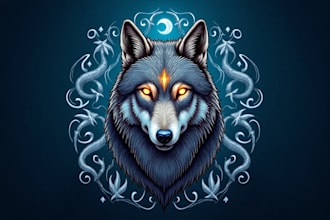 make eye catching wolf head mascot logo with unlimited revision