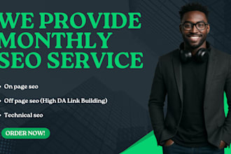 provide monthly SEO service for google top ranking