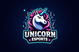 do unicorn esport gaming mascot logo design
