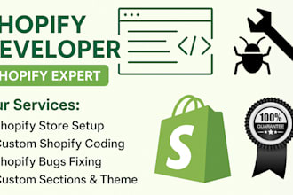do shopify custom coding bug fixing shopify store customization