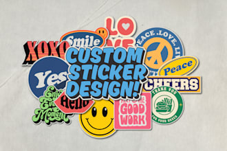 design minimal custom stickers