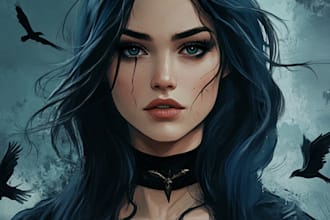 draw a fantasy horror character illustration
