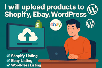 upload products on shopify, ebay, wordpress