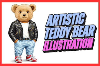 design teddy bear ilustrations for your children book
