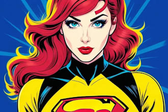 draw comic superhero pop art portrait