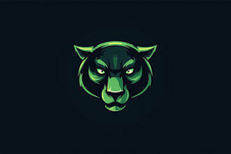 do awesome animal head panther icon mascot logo design