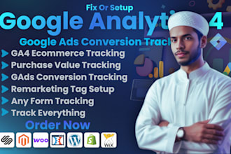 setup google analytics 4 , ads conversion tracking, ga4 ecommerce by tag manager