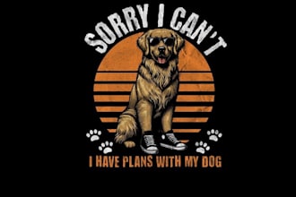 design high quality dog t shirt logo with unlimited revision