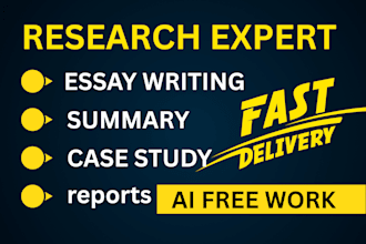 do essay writing, research and summary and writing expert