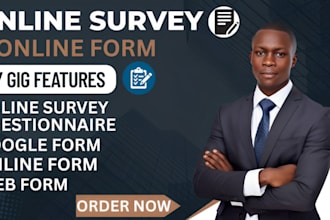 create a professional online survey, jotform, google form, or a questionaire