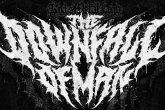 design an atmospheric black metal and dungeon synth logo