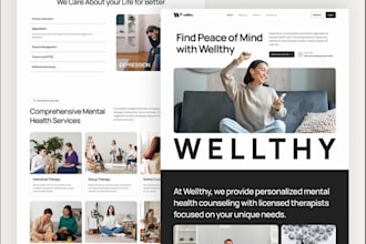 design medical website, mental health wellness counseling and therapy website