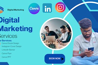 design stunning canva ppts, flyers, ebooks and linkedin banners