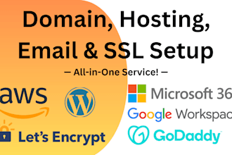 set up domain, dns, email, hosting, and SSL securely
