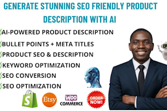 generate stunning friendly seo product description product optimization using ai