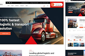design logistic website, dispatch, truck cargo transport freight broker website