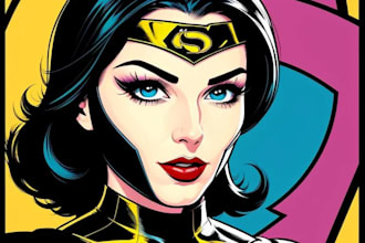 create professional comic superhero pop art portrait