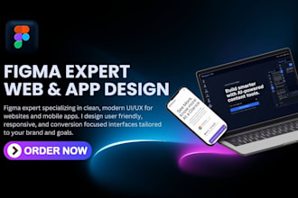 design modern UI UX for website, mobile app, dashboard, and figma wireframes
