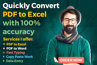 quickly convert PDF to excel with hundered percent accuracy