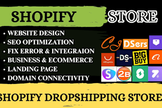 create zendrop anstrex autods temu dsers shopify dropshipping website store