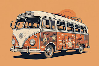 custom graphic retro and vintage art style