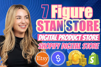 design 7 figure stan store etsy shopify digital product store etsy seo