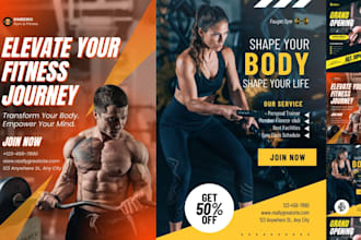 design gym flyer fitness flyer exercise flyer yoga flyer workout health flyer