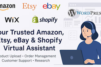 do amazon etsy ebay shopify virtual assistant product listing SEO order support