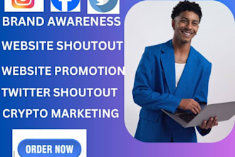 do twitter shoutout share link website promotion ig fb app crypto to 150m users
