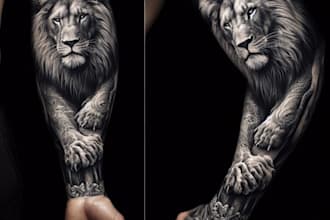 do a unique custom tattoo design for you, sleeve tattoo