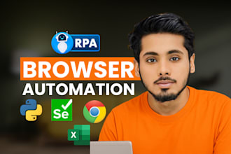 do web browser automation, bot development, python automation and ui vision rpa