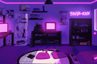 draw vtuber live2d background art illustration vrchat environment design visual