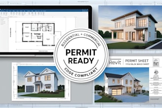 do architectural permit drawing set in autocad and revit