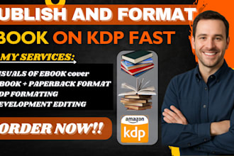 publish and format your book for amazon KDP, ingramspark, and ebook stores