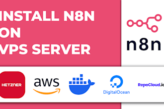 install n8n on vps, digital ocean, repocloud, docker, AWS