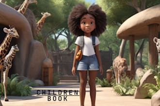 illustrate african american children story book and book cover