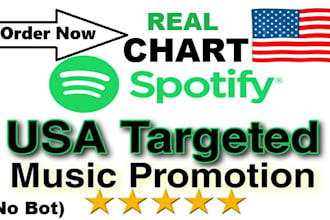 rank spotify music to chart ,spotify ads promo to USA UK any country chart
