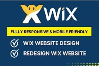 do wix website development, design, redesign wix website, or wix online store