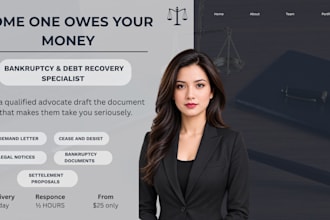 prepare professional bankruptcy and debt collection documents UK USA