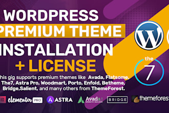 install wordpress premium theme from themeforest with license