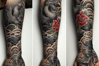 create custom tattoo design, tattoo sleeve