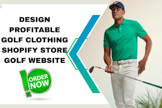 design highly profitable golf clothing shopify store golf store golf website
