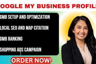 setup google my business profile gmb ranking local seo map citation shopping ads