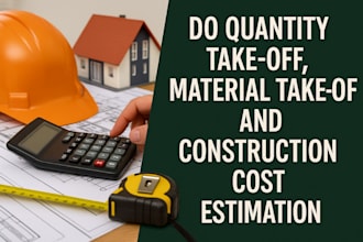 do quantity take off, material take off and construction cost estimation