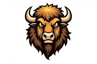 do make bison mascot logo in 12 hours
